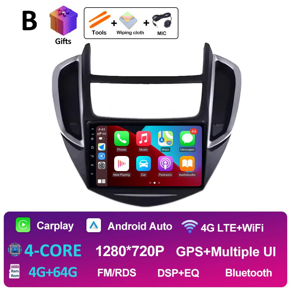 Wireless Carplay pentru Chevrolet Trax 2014 2015 2016 Radio Player Bluetooth DSP Stereo Android Auto 2.5D Ecran tactil Unitate principală 4G