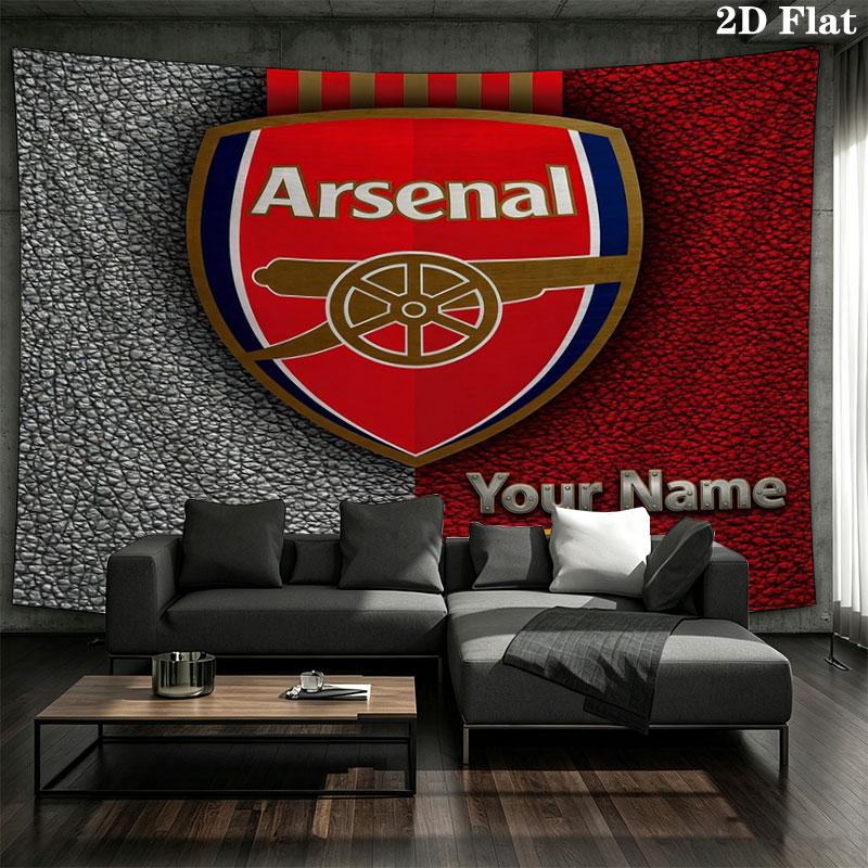 Arsenal F Custom Name Wall Tapestry Aesthetic Wall Hanging Printed Fabric Blanket Decorative Tapestries for Bedroom Living Room Home Decor
