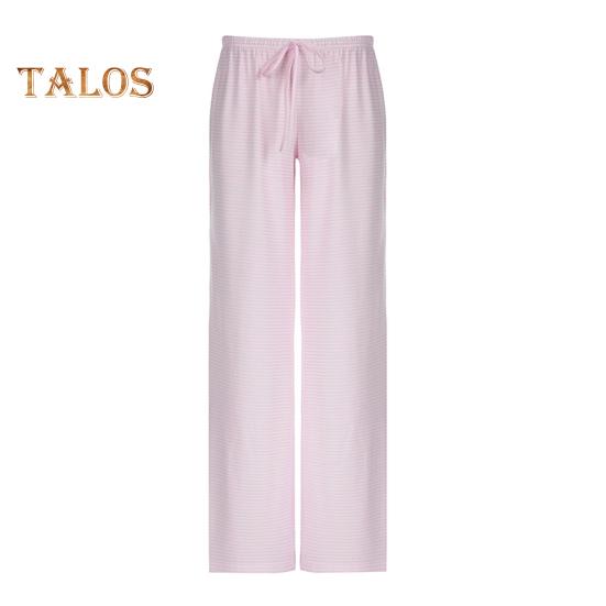 

Женские повседневные брюки, прямые, широкие, с полосатым принтом, длинные брюки, регулируемый пояс, свободный крой, домашние брюки L розовый
