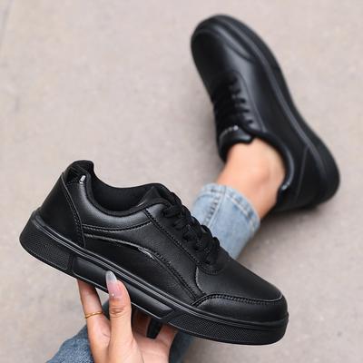 PU Leather Casual Running Shoes Sommer Outfits Damen Non Slip Flat Shoes Gym White Sports Shoes 2025 Sale Skateboard Men's Dress