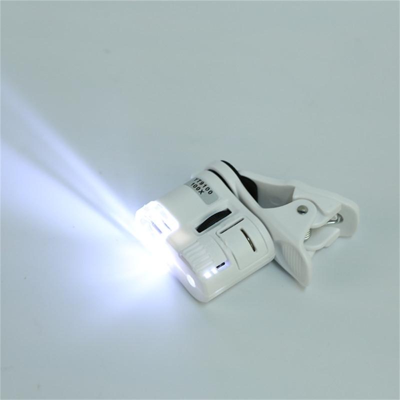 Easy Carry Mobile Phone Microscope Magnifier with LED Handheld Microscope Lens Easy Carrying for Universal Smartphones