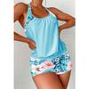 Costume da bagno da donna diviso che copre la pancia e snellisce, costume da bagno a tankini stampato conservativo, costume da bagno da donna