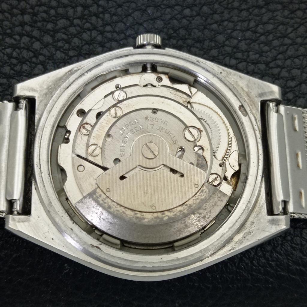 JAPAN 6309A VINTAGE SEIKO 5 AUTOMATIC MENS YELLOW COLOR DIAL WATCH a702721-1 R210-a702721