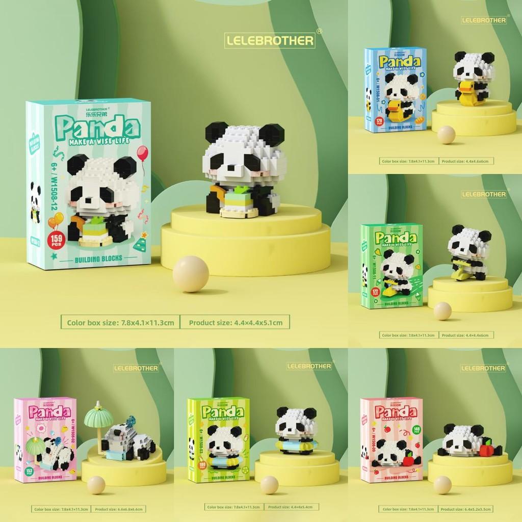 Blocks Panda Building Model Assembly Kit With Micro Particles For Gift Creative