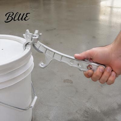 Ergonomic Drum Wrench Aluminum Alloy Barrel Tool 7 In 1 Bucket Opener 5-55 Gallon Pail 3/4-inch Stopper Multi-function Paint Can Lid Remover