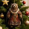 Polar Bear Christmas Ornament Cute Bear Xmas Tree Ornament 2D Acrylic Hanging Pendant for Car Interior Home Decor
