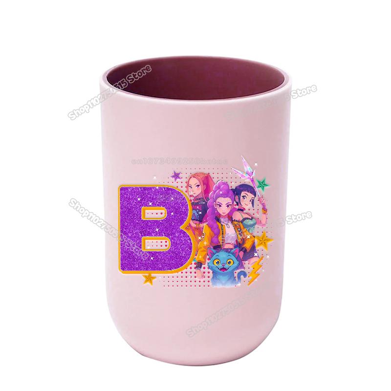 KPop Dämonenjäger Buchstabe A-Z Kinder Zahnbürstenbecher Rumi Mira Zoey Mädchen Mundspülbecher Trinkbecher Badezimmer Zahnbürstenhalter