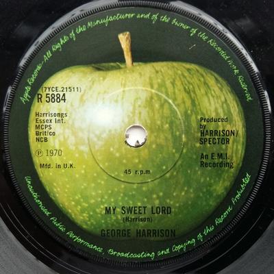 7inch Record GEORGE HARRISON  My Sweet Lord  R5884 APPLE 1971 UK Rock Used