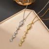 Exquisite Women's Titanium Clavicle Necklace with Long Tassel and Micro-inlaid Zircon Stars