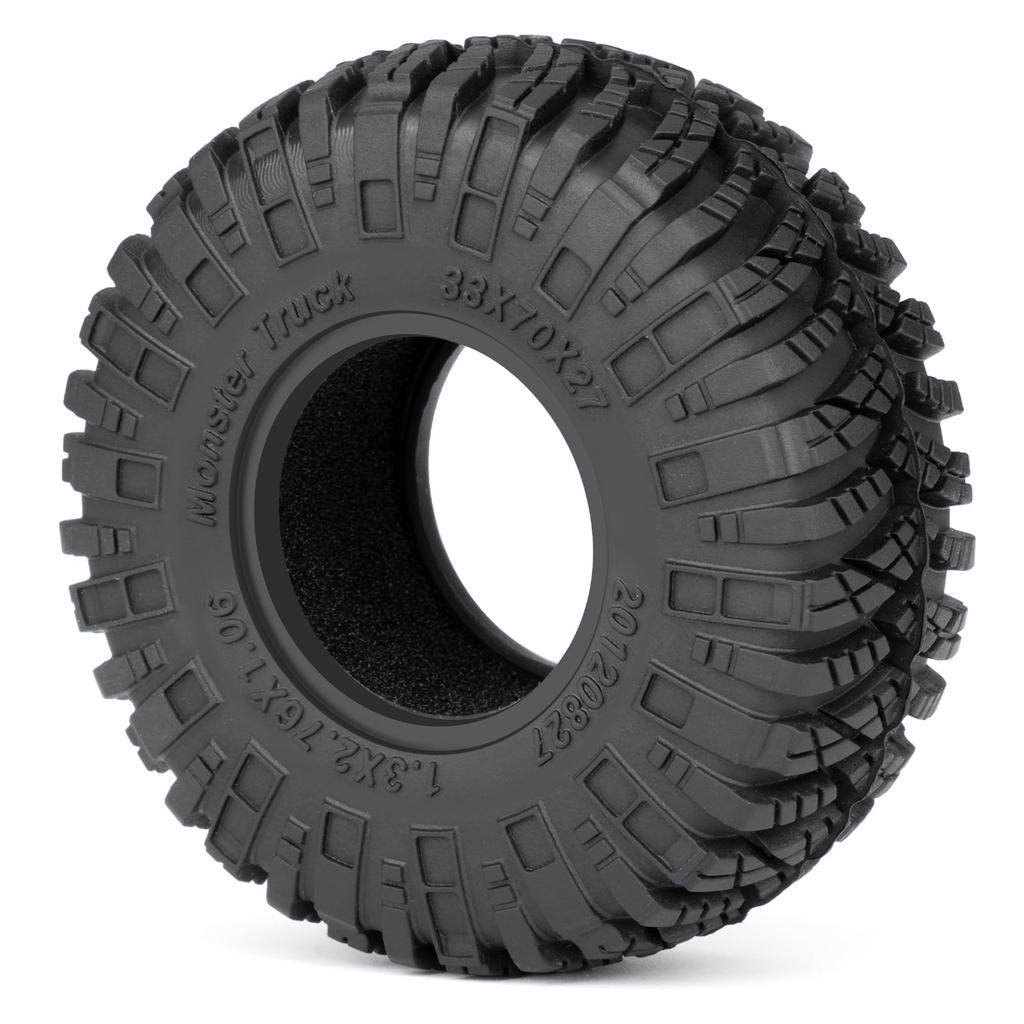 TRZX 1/18 Scale Traxxas TRX4M TRX4-M RC Crawler Car 4-Piece 1.3" Soft Rubber Wheel Tires, 70mm, Upgrade Parts (#B)