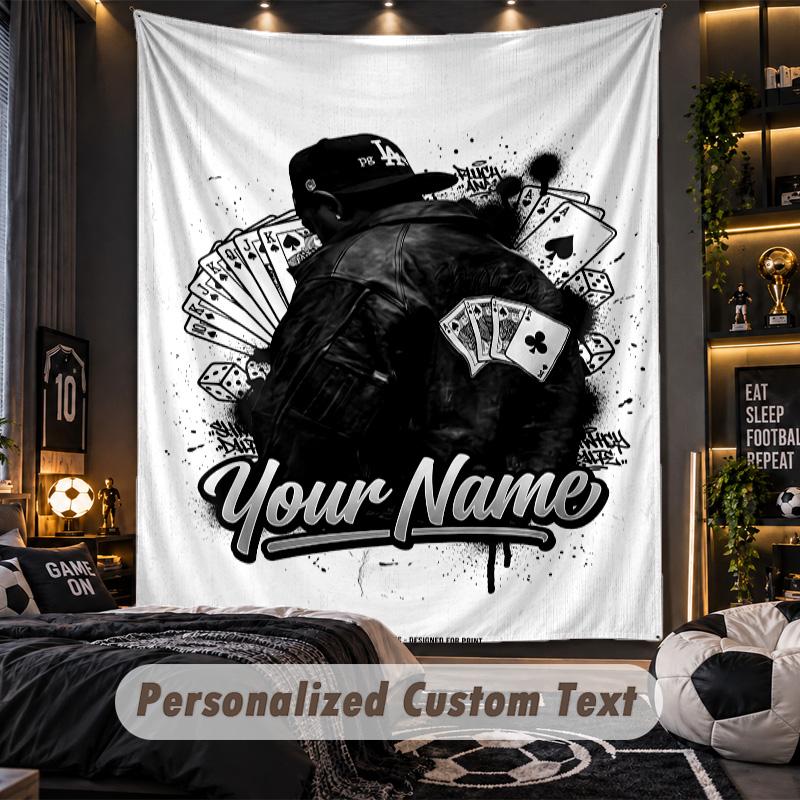 Personalized Wall Tapestry,Kendrick Lamar Custom Printed Name, Fabric Wall Art For Indoor Room Backdrop