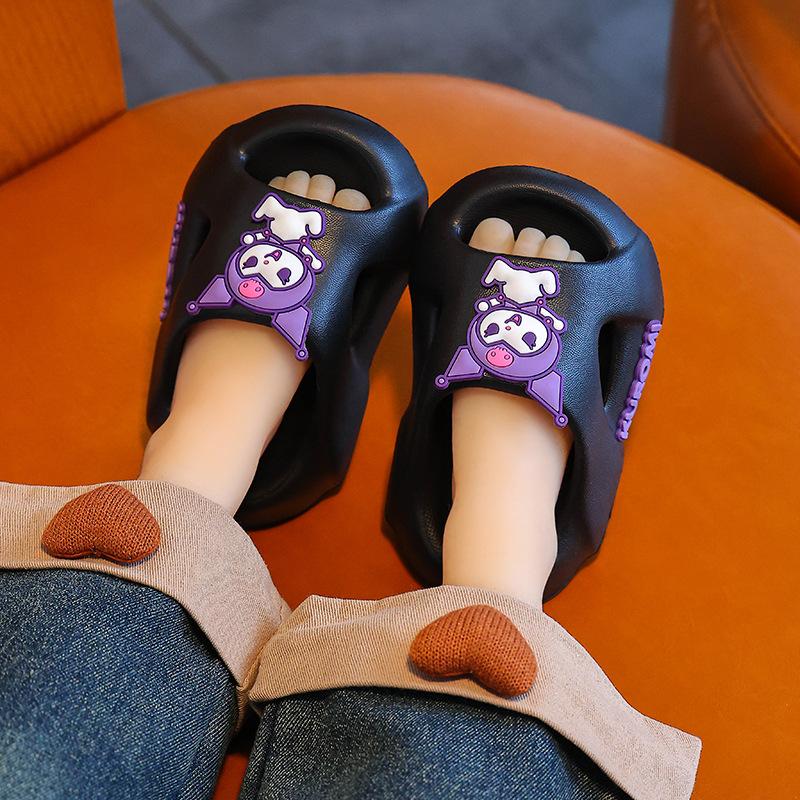 New cartoon girl slippers, indoor thick-soled non-slip slippers with a soft feel, Kuromi children's slippers