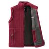 Autumn Men Casual Windproof Vest Jacket Winter Thick Stand Collar Polar Fleece Sleeveless Vest Outdoor Sports Waistcoat Male