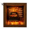 Halloween Ornaments Lighted Frame Ornaments, Light Up Shadow Box, Warm Holiday Table Atmosphere LED Lights for Home Living Room Bedroom Decor