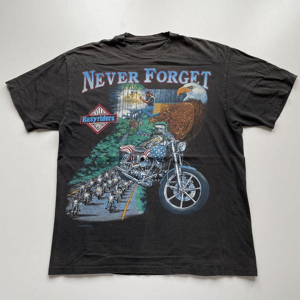 Vintage 1990s Easy Rider Motorcycle Biker Graphic Shirt reprinted on a new shirt S