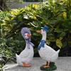 2 Stück Harz-Entenstatue, Leichte wasserdichte sonnenbeständige Gartendekoration, Cartoon-Stil Entenfigur für Haus Innenhof Balkon Fensterbank