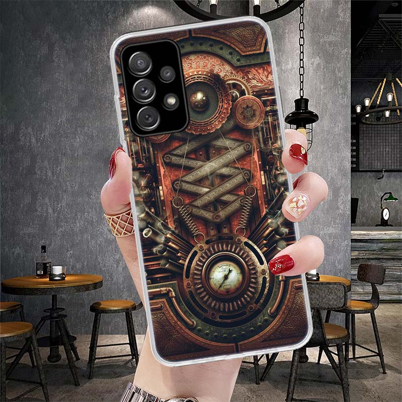 Steampunk Gear Mechanical Phone Case For Samsung Galaxy A12 A22 A32 A52 A72 A02S A51 A50S A71 A70 A31 A20S Note 20 Ultra S10 A10