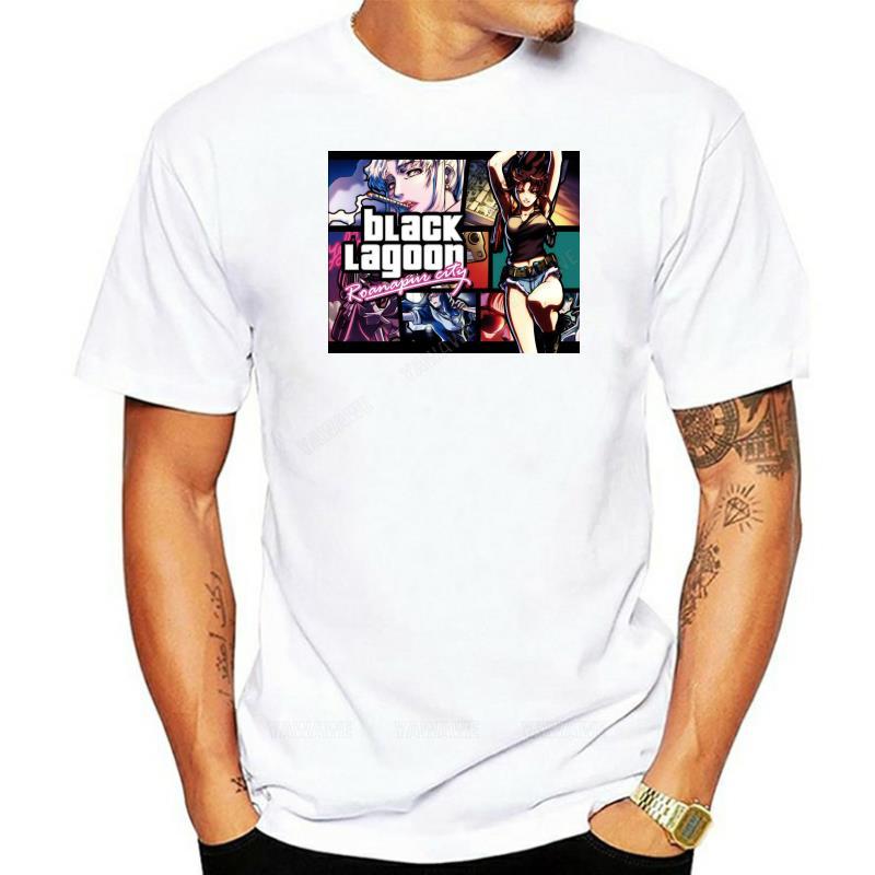 

Cotton top New Popular Black Lagoon Anime Manga Cartoon Mens Black TShirt Size S3XL man summer short sleeve brand tshirt S