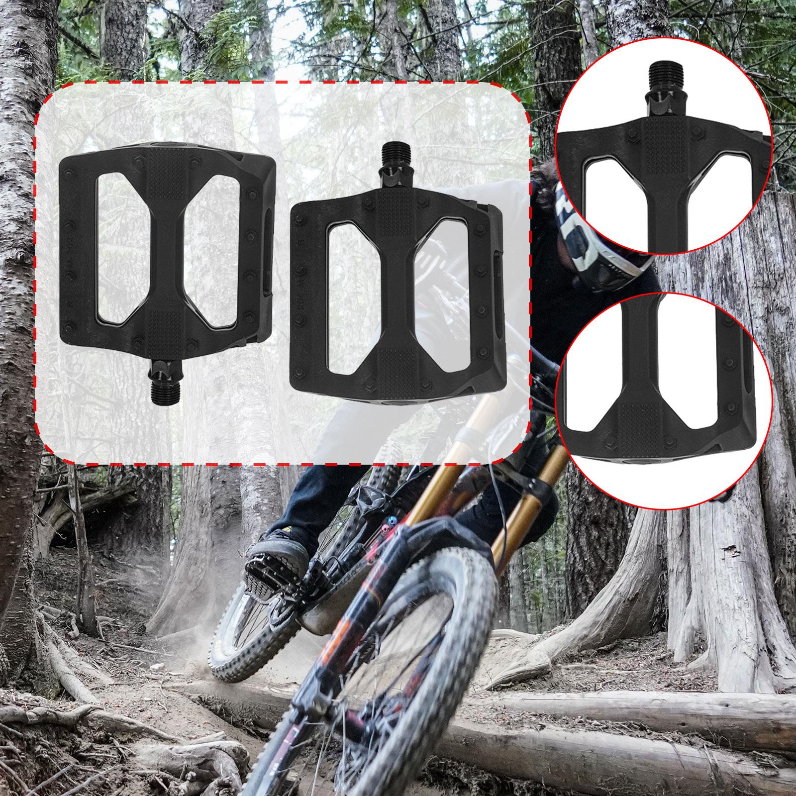 Mountain Bike Pedals, Bicycle Platform Pedals, Nylon Lightweight for Adult