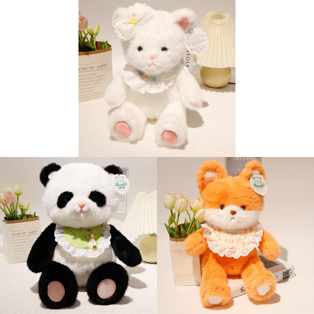 Cute Fox Panda And Rabbit Plush Toys With Soft Cotton Filling Great Gift For Girls And Boys