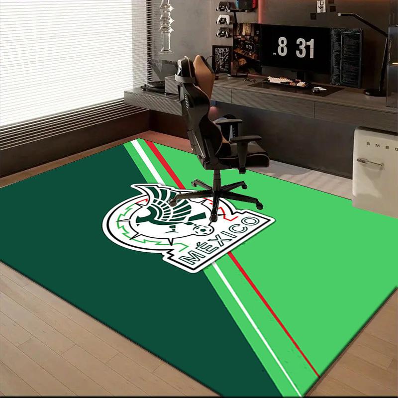Mexico Football Emblem Rug Game Carpet, Floor Mat for Bedroom Living Room Entryway Rug, Home Decor Idea Gift for Christmas birthday