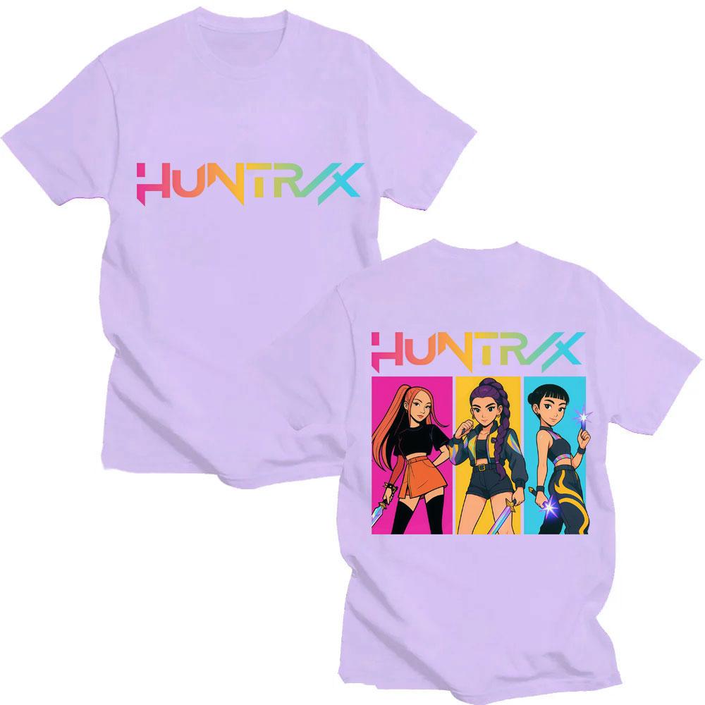 Kpop Anime Dämonenjäger Huntrix Girls Mode T-Shirts Männer Frauen Ästhetisches Manga T-Shirt Übergroß Baumwolle Lässig Street T-Shirt