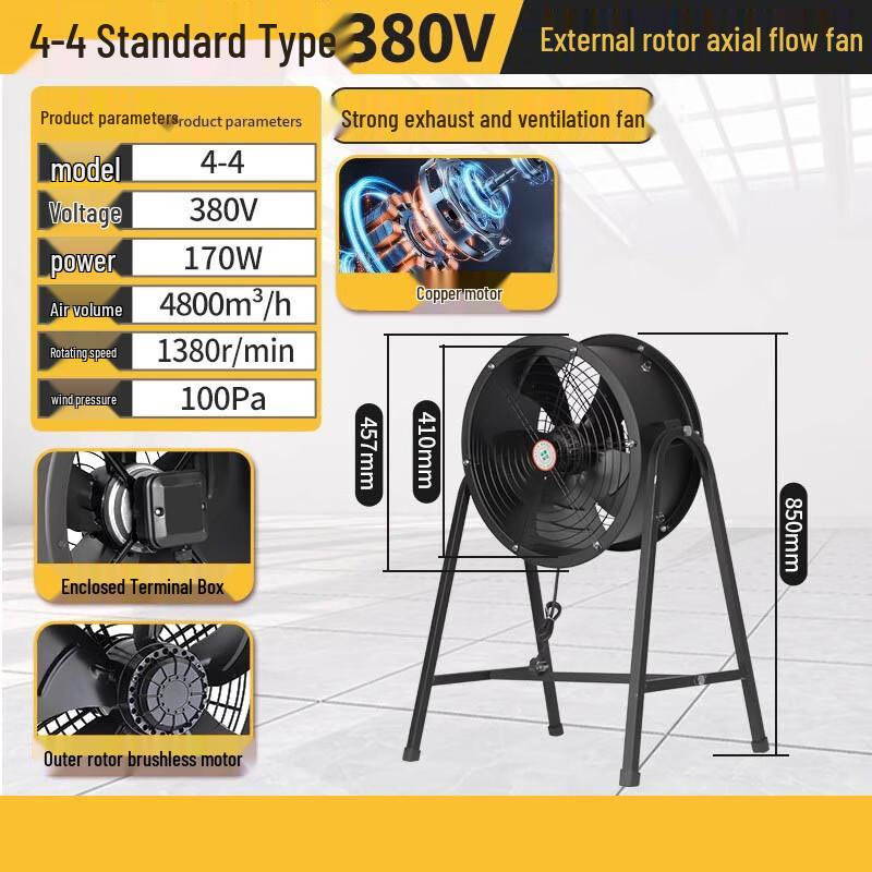 CHUGOUXIANG Square External Rotor Axial Flow Exhaust Fan CN plug (adapter included)