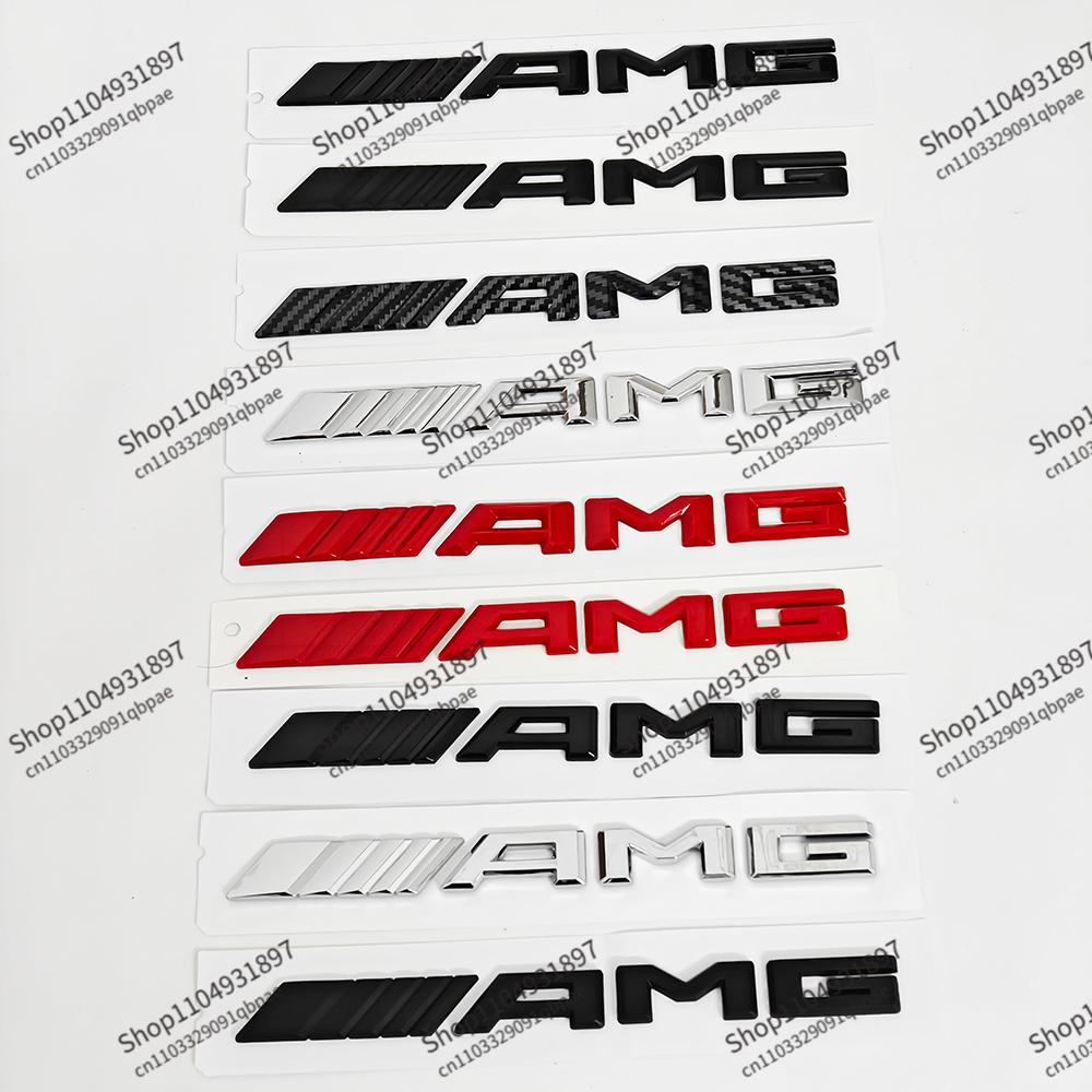 3D ABS Black Logo AMG Emblem Letters Car Trunk Badge For Mercedes Benz W204 W205 W176 W177 W212 W213 AMG Sticker Accessories