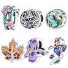 Orstarry S925 Silber Charm Maiglöckchen, Lila Iris Blume Perle Passend für Armband Halskette DIY Schmuckherstellung Geschenk
