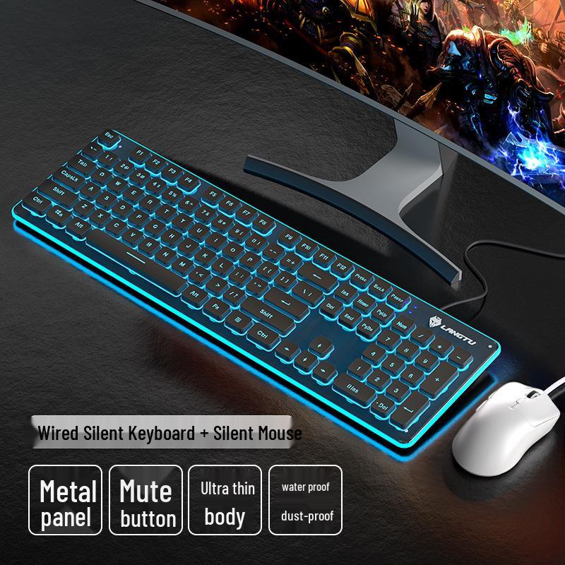 Wolf Path Silent Wireless Keyboard & Mouse Set: Wired for Smooth Typing - Ideal for Gaming & Office Use, Magnetic Switch for Men & Women.