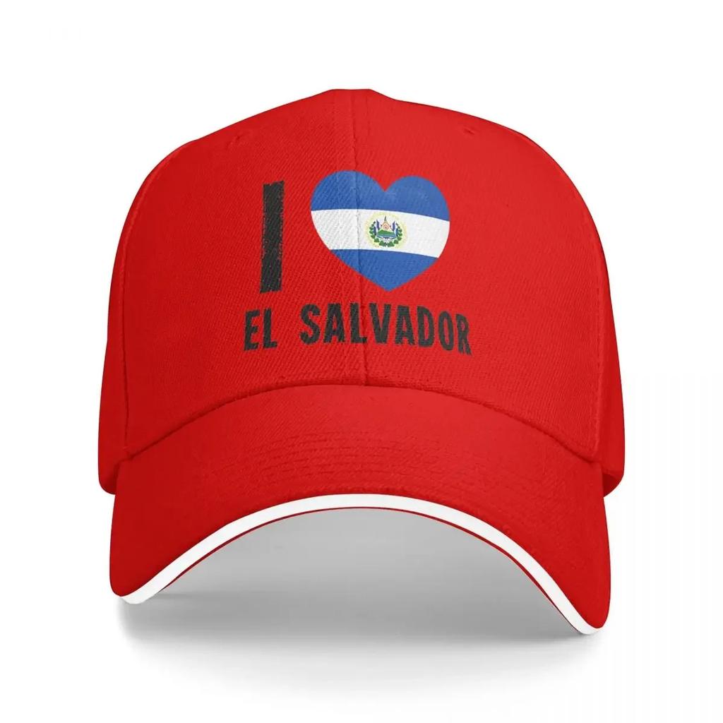 I Love El Salvador El Salvador Flag Baseball Cap Streetwear Hip Hop Hats Spring Women Unisex Outdoor Gym Snapback Cap