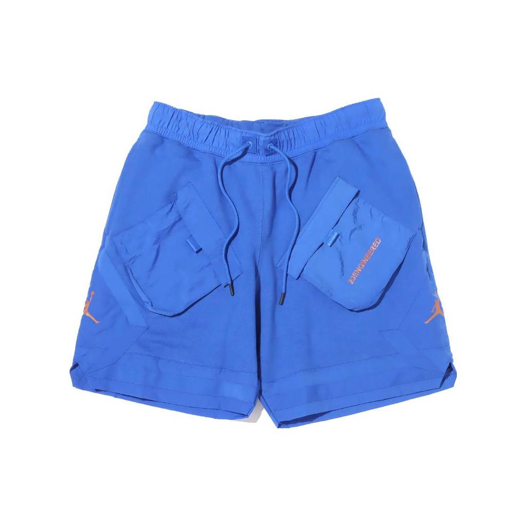 Jordan Multi-Pocket Solid Color Straight Leg Sports Shorts Men Bottoms Blue DA7203-480