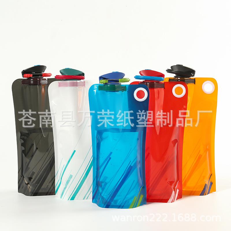 In-Stock Folding Duckbill Flip-Top PE Water Bag with Logo - Portable for Outdoor Cycling and Climbing 1000ML чёрный