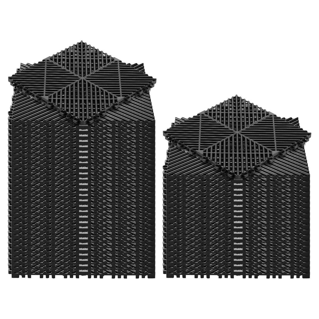 Interlocking Drainage Mats, 310 X 310 Mm, Modular Garage Flooring Tiles, Non-Slip PP Drainage Floor Tiles, Self-Draining, Easy Installation, for