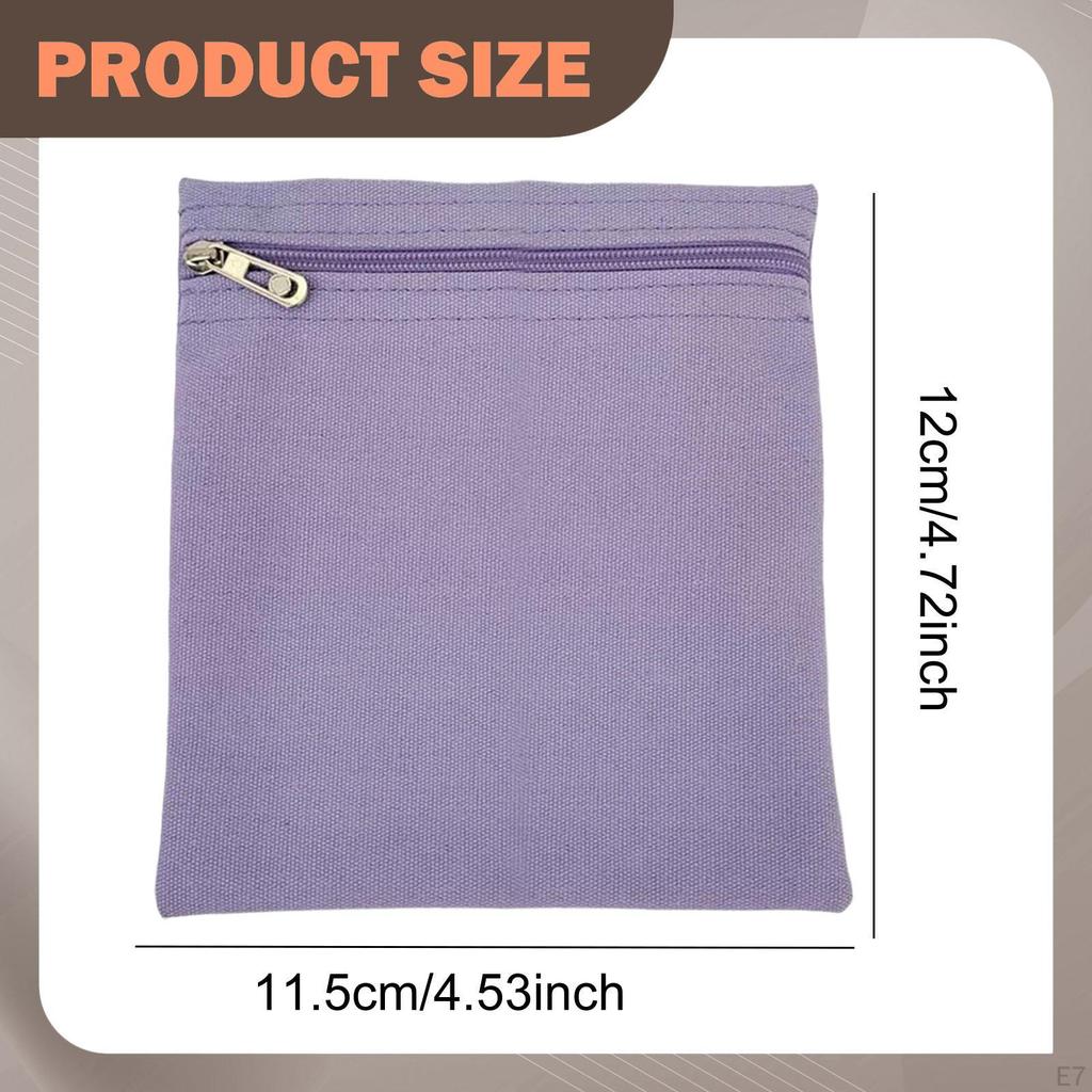 2 Pieces Sew in Pocket with Zipper Clothes Inner Pockets Mobile Storage Pouch Travel Security
