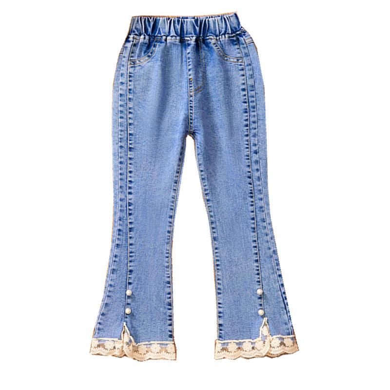 Girls' Jeans Look Slimmer In Autumn, Girls' Flared Pants, Children's Lace Outer Wear, Children's Long Pants