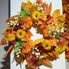 Artificial Autumn Flower Wreath With Pumpkins, Sunflowers, Maple,for Front Door, Home Thanksgiving, Halloween Harvest Decor
