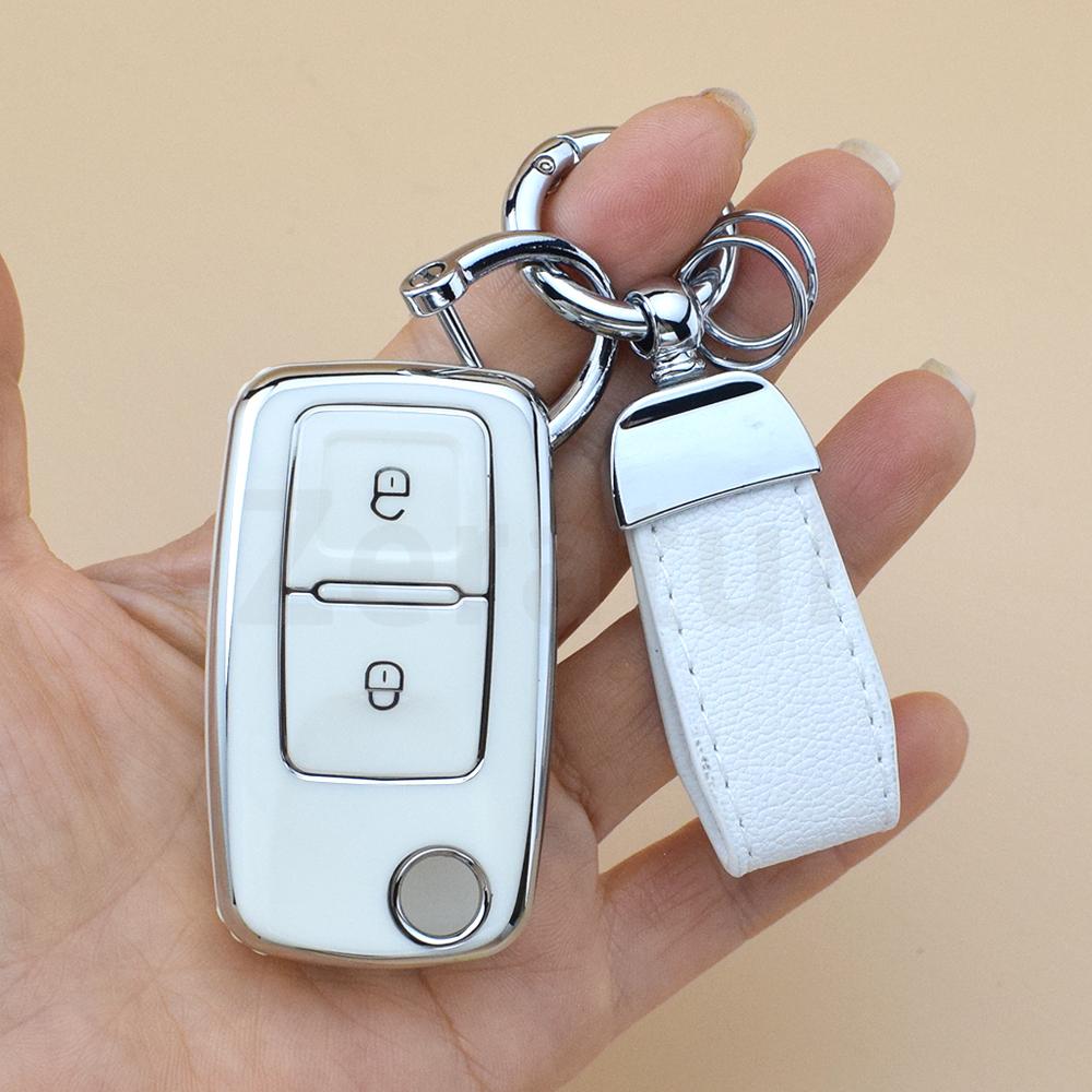 Pro Vw Volkswagen Polo Golf Passat Beetle Caddy T5 Up Eos Tiguan Skoda Octavia A5 TPU Pouzdro na klíče od auta Kryt Auto Skořápka Klíčenka Fob