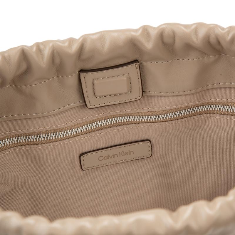 New CALVIN KLEIN SS25 Blended Material Shoulder Bag Medium Women's Khaki 4K3060G-PBF