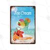 Juice Cold Drink Shop Signboard Wall Decoration Metal Poster Painting xcm Metal Logo Vintage Tin Plate Ice Cream Plaque
