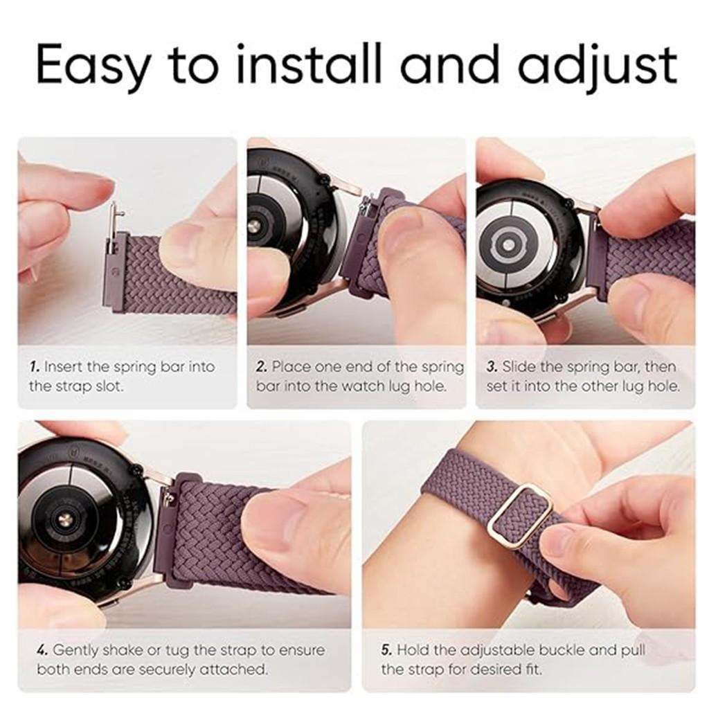 Pletená smyčka pro hodinky Samsung Watch 7 Band Prodyšné sportovní náramky na náramky pro Samsung Watch FE/Watch 6/Gear S3 Band 20mm 22mm