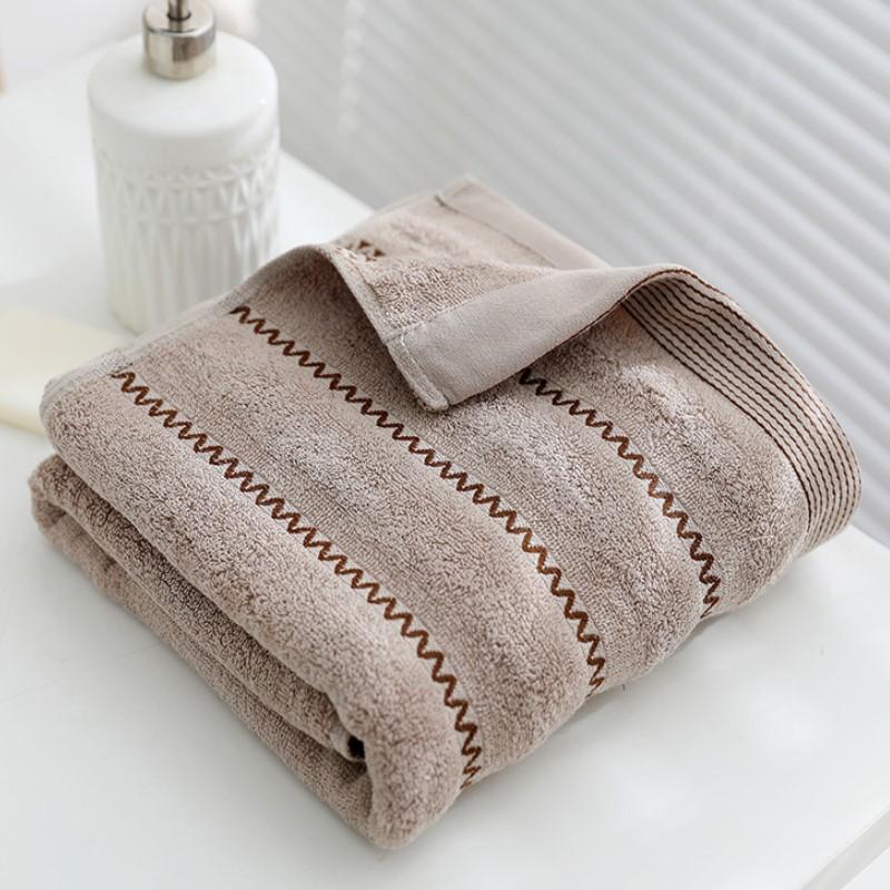

70x140cm 100% Cotton Luxury Soft Embroidered Beach Towel Super Absorbent Bath Towel for Adults Quick Dry Bathroom Towel Bath 70x140cm 1pcs