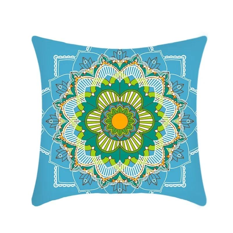 Office Sofa Cushion Cover Mandala Array Printed Luxury Home Decor Cushion Cover