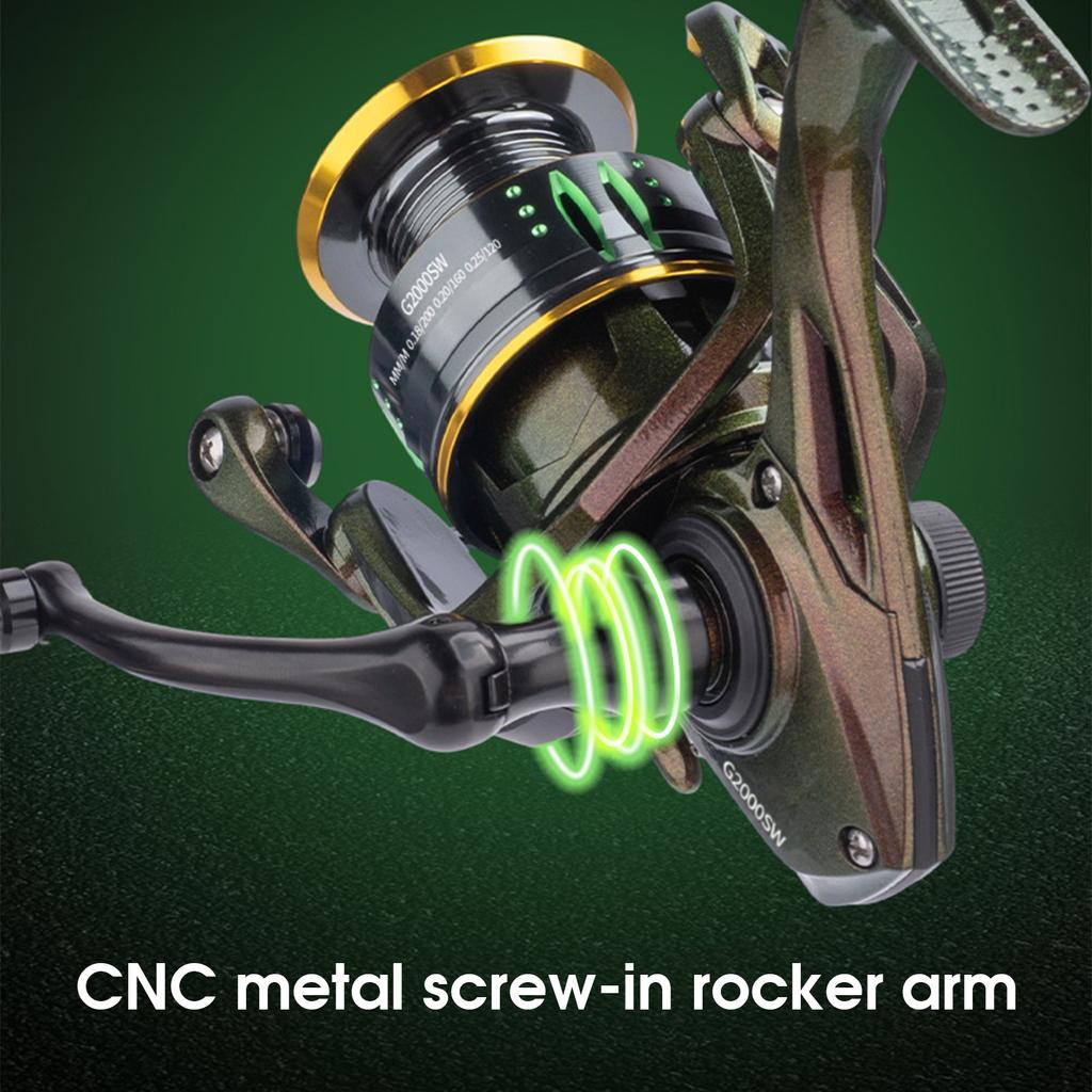 Portable 3+1 Ball Bearings 5.0:1 Gear Ratio Spinning Reel All Metal Saltwater Fishing Reels G2000SW