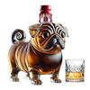 Transparenter Whiskey-Karaffe 3D Mopsform Glas Karaffe Flasche Weinglas Flasche für Brandy Wodka Bier Bar Barzubehör Heimdekoration