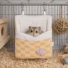 Hamster Cages Warm Hamster Plush Hammock Thicken Velvet Pet Swing Bag 3D Flower Soft Pet Hideout Bed Cage Accessory