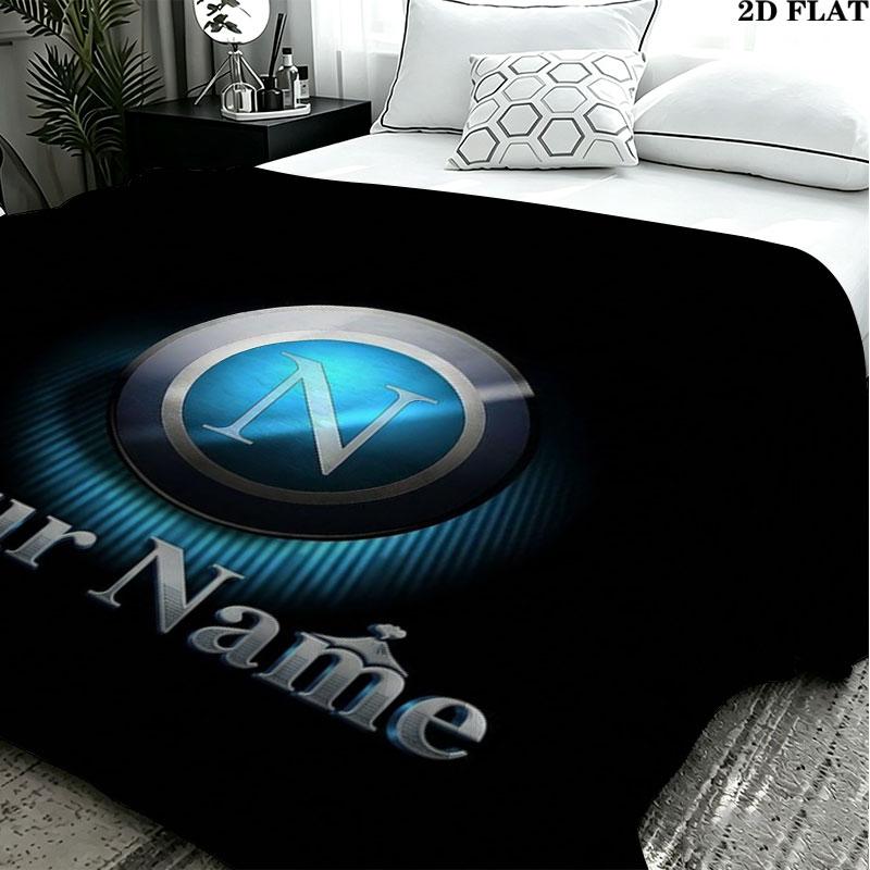 1PC SSC Napoli Custom Name Patterned Flannel Blanket Suitable For All Seasons for Home Decor Warmth and Comfort Gifts Holiday Present
