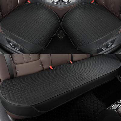 Auto Seat Covers Universal Flax Front Rear Breathable Linen Cushion Anti Slip Automotive Seat Protector Mat Pad Four Seasons