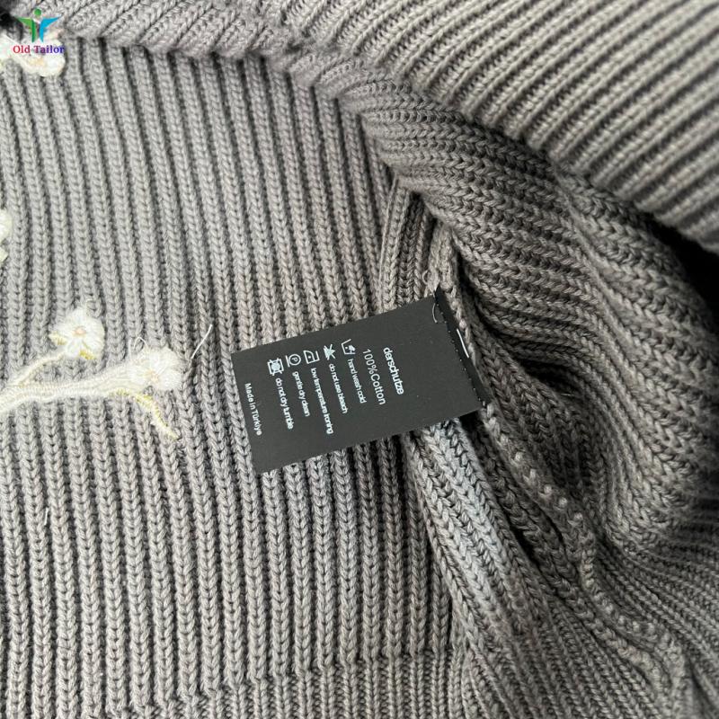 LUXEON Autumn/Winter Floral Embroidered Sweater Grey Fashion High Street Premium Sweater Unisex