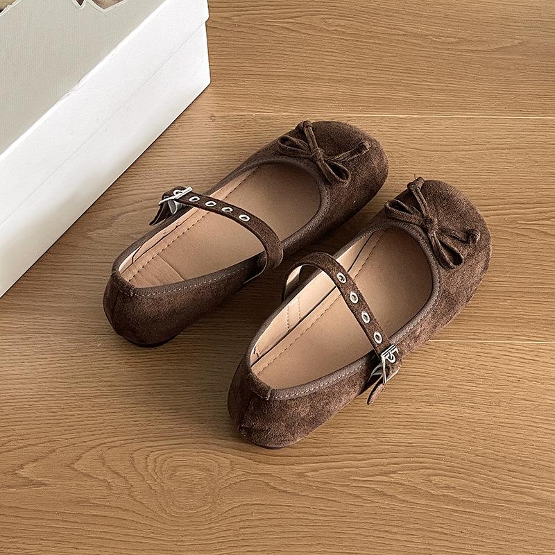 

Туфли Мэри Джейн с бантом в стиле ретро, женские, с неглубоким носком, 2025 года, универсальные, японские, с плоской подошвой, повседневные, с круглым носком, одинарные 40